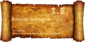 Keszeg Bertalan névjegykártya