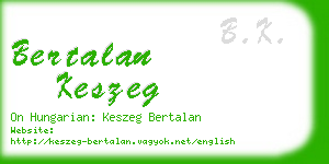 bertalan keszeg business card